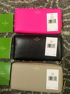 NWT Kate Spade Neda Grey Street Lacey Cobble Hill Black Wallet Clutch WLRU2264 - Picture 1 of 4