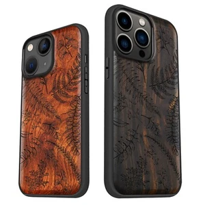 Funda de teléfono de madera magnética para iPhone 12 13 14 15 16 Pro Max Plus MagSafe cubierta - Imagen 1 de 13