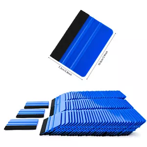 100 Pcs 4" Blue Squeegee Felt Tape Vinyl Wraps Applicator Tools Window Tint FAST - Picture 1 of 12
