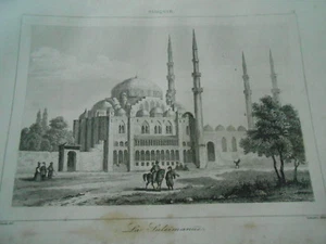 Radierung 1840 - Türkei Turkey La Suleimaniiè - Bild 1 von 1