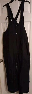 *Norska* Mens Snow Overalls, Sz Lg, Black, Button/Zip Front, Adjustable Straps - Picture 1 of 8
