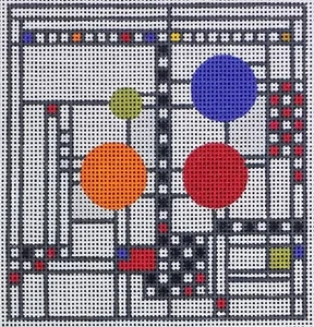 Danji /CH Designs Frank Lloyd Wright Coaster Handpainted Needlepoint Canvas 12 - Picture 1 of 1