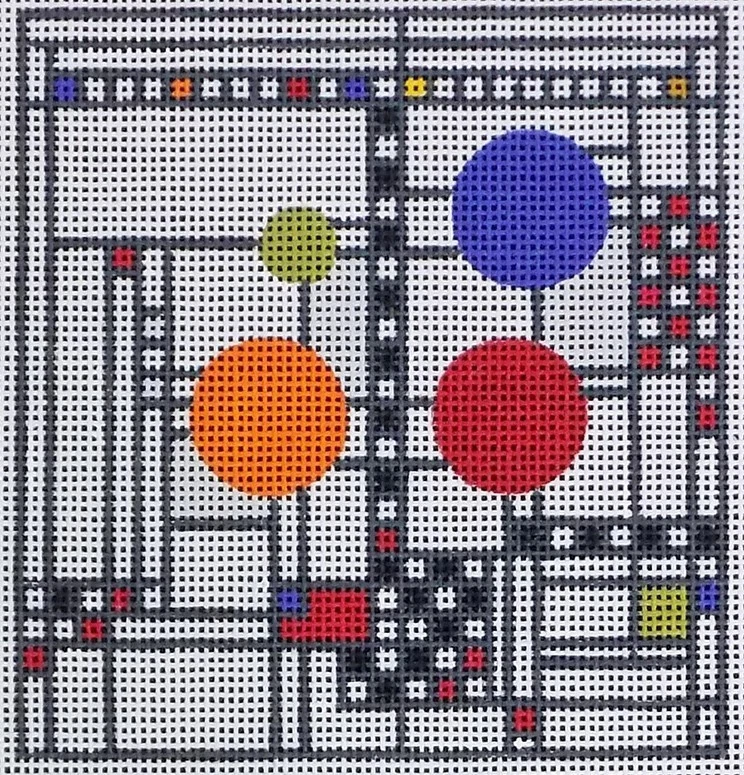 Danji /CH Designs Frank Lloyd Wright Coaster Handpainted Needlepoint Canvas 12 - Image 1 of 1