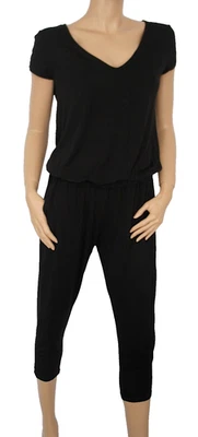 JERSEY-JUMPSUIT von LASCANA  Einteiler  7/8 OVERALL  V-Ausschnitt  SCHWARZ Gr.38 - Bild 1 von 4