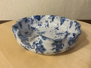Keramik Schale Handarbeit Schnickschnack Süßigkeiten Schmuck blau 6" signiert - Bild 1 von 3