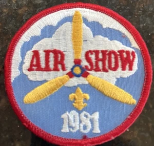 Parche cosido vintage Air Show Boy Scout 1981 raro - Imagen 1 de 4