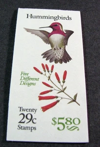 Folleto de estampillas de Estados Unidos Scott# BK201 colibríes P#2222 MNH 1992 H352 - Imagen 1 de 1