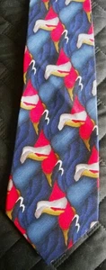 Designer Abstract Silk Necktie - Cocktail Collection - Wine -Red Blue Gray Tan - Picture 1 of 3