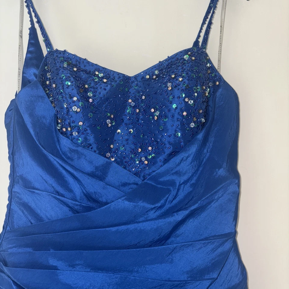 Beautiful Jora Collection Beaded & Sequinned Blue Prom/ Evening Dress 2XS - Image 1 of 4
