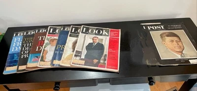 Lot of 9 Vintage JFK Magazines John F Kennedy Assassination Look and Post Foto 1 de 4