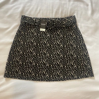 Linda minifalda George ASDA estampado de leopardo línea A UK 12 | cintura elástica elástica elástica Foto 1 de 4