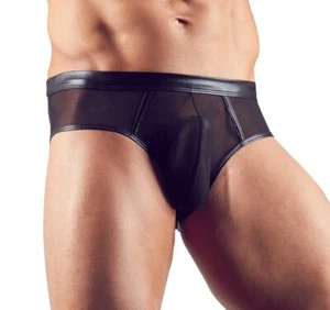 Pofreier Herrenslip von Svenjoyment in Schwarz. Elastische Materialkombination - Bild 1 von 7