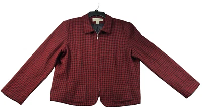 Blazer Norton Mcnaughton para mujer talla 16 rojo negro patrón manga larga bolsillo Foto 1 de 4