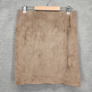 Jupe crayon femme BCBGMAXAZRIA taille M marron moka microfibre stretch - Photo 1/13