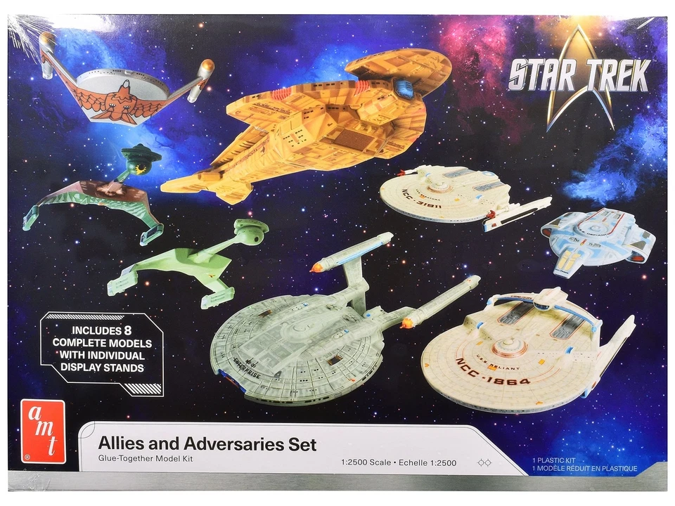 AMT 1443 1 2500 Star Trek Adversaries & Allies Ship Set Plastic Model Kit