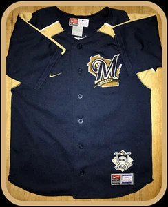 MILWAUKEE BREWERS PRINCE FIELDER STITCHED NIKE JERSEY KIDS SIZE 7 FREE SHIPPING - Picture 1 of 7