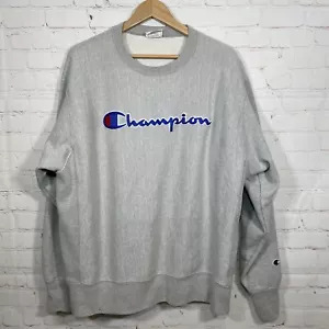 Sudadera Vintage Champion Tejido Inverso Para Hombre XL Gris Bordado Spellout - Imagen 1 de 13