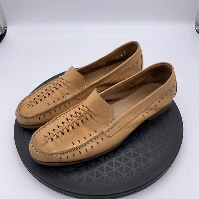 AEROSOLES Seam Party Bamboo Tan Suede Slip On Loafers Comfort Shoes Womens 9B - Image 1 of 4