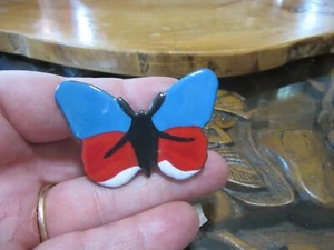 Anita Silverstein Copper Enamel BUTTERFLY brooch 4 - Picture 1 of 3