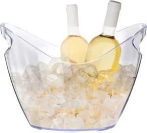 Ice Bucket Wine Bucket,Clear Acrylic 4 Liter Plastic Tub for Drinks and Parties - Picture 1 of 9