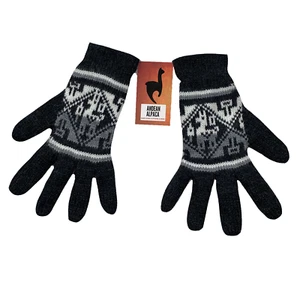 HANDMADE ANDEAN ALPACA DARK GRAY GLOVES - Bild 1 von 5