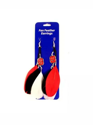 NC STATE WOLFPACK Jewelry Earrings Team Color Dangle Feather Sports Novelty NCAA Cover