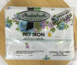 Sábana plana completa floral Meadowbrook Cottagecore irregular muselina de lujo años 70 80 - Imagen 1 de 6