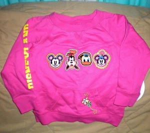 GIRLS' MEDIUM WEIGHT DEEP PINK DISNEY COTTON BLEND SHIRT FITS 10/12 OLD NWT - Picture 1 of 1