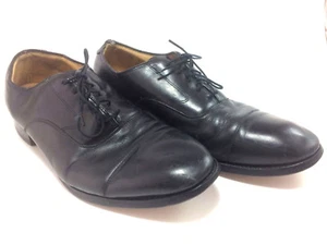 SH20 Johnston & Murphy 9.5D Black Leather Cap Toe Oxford Shoes - Picture 1 of 9