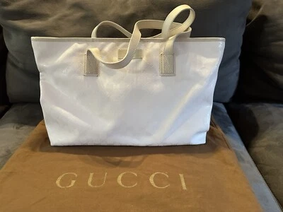Gucci Canvas leather Medium/Large Tote Handbag Shoulder Bag Designer Authentic - Image 1 of 4