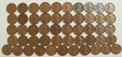 Complete set 1941-1958 PDS Lincoln Wheat Penny Cent Set 51 Coins US Mint - Image 1 of 4