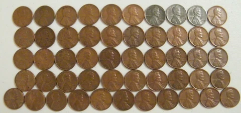 Complete set 1941-1958 PDS Lincoln Wheat Penny Cent Set 51 Coins US Mint Cover