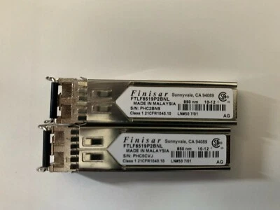 2PCS Finisar FTLF8519P2BNL 850nm SFP Transceiver Module - Image 1 of 3