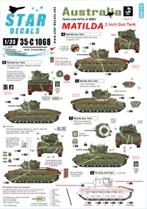 Star Decals, 35-C1068 Australia Tanks & AFVs # 3. MATILDA. 2 inch G, SCALE 1/35 - Picture 1 of 2