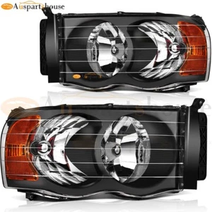 Conjunto de faros de lente transparente cromados para camioneta Dodge Ram 2002-2005 - Imagen 1 de 9