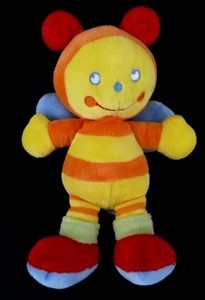 *. DOUDOU POMMETTE INTERMARCHE ABEILLE PAPILLON AILE BLEU ORANGE JAUNE 21cm TTBE - Picture 1 of 5