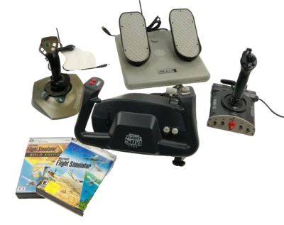 Vintage Simulator USB Flight Sim Yoke FSY211U + Pro Pedals PPU995 & Games Bundle - Image 1 of 4