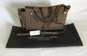 Alberta Di Canio hellbraune Leder Umhängetasche/Handtasche und Staubbeutel Italy - Bild 1 von 10