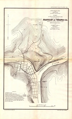 FRANKLIN-VENANGO COUNTY, PENNSYLVANIA Antique geological ancient water map 1880 - Image 1 of 2