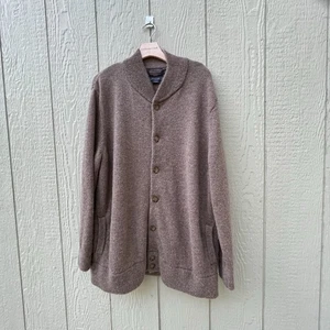 Pendleton Sweater Mens XXL Brown Washable Shetland Wool Button Front Cardigan - Picture 1 of 8