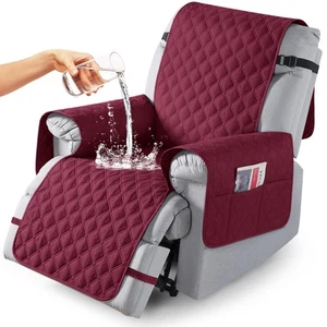 100% Waterproof Recliner Covers, Recliner Sofa Covers with Leg Straps, Revers... - Foto 1 di 8
