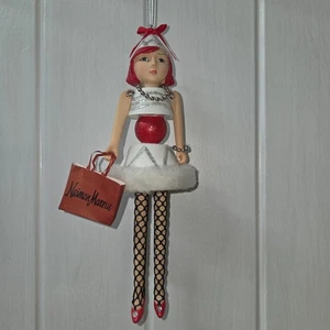 Nieman Marcus Christmas Ornament Lady Woman Shopping Shopper With Bag - Picture 1 of 3