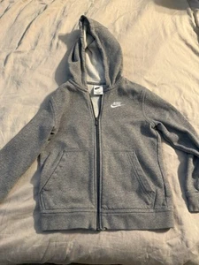 Nike Full Zipper Hoodie Gray Child Small - Picture 1 of 8
