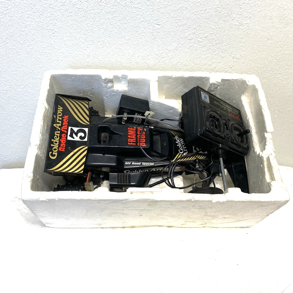 Vintage Radio Shack Golden Arrow RC Buggy Car 60-4080 And Remote No Battery - Image 1 of 4
