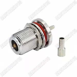 N Jack Female Nut Bulkhead O-Ring Crimp Connector For RG174 RG316 LMR100 Cable - Picture 1 of 4