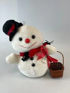 Pupazzo di neve vintage Abraham & Straus * A&S Dept * Negozio 15" con peluche cesto - Foto 1 di 2