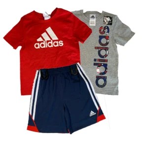 Adidas Boy's Toddlers/Child 3-Piece Set 2 Shirts/Shorts  Various Colors  - Picture 1 of 17
