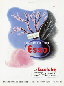 "ESSO / ESSOLUBE" Annonce originale entoilée L'ILLUSTRATION 1939 - Imagen 1 de 1