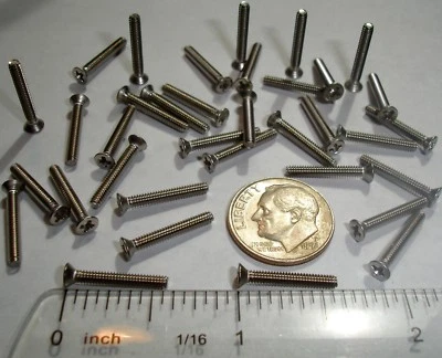 SMALL PARTS #2-56 x 5/8" Plain 82 Degree Flat Head #1 Phillips Steel Machine Screws 2-56