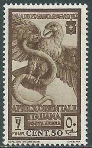 1938 AFRICA ORIENTALE ITALIANA POSTA AEREA AUGUSTO 50 CENT MNH ** - P27-2 - Picture 1 of 1